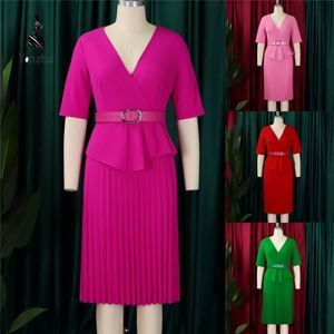 Robe de bureau élégante à la mode, col tailleur, double boutonnage, pour femmes, tenue de travail formelle - Product Image 3