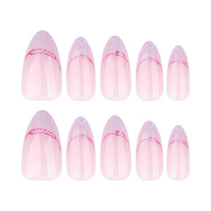 Dropshipping 24 Uds. 3694 Elegantes <span class=keywords><strong>Uñas</strong></span> Postizas Rosa Oro <span class=keywords><strong>con</strong></span> Brillo, Puntas Cortas Almendradas, <span class=keywords><strong>Uñas</strong></span> Artificiales a Presión - Product Image 5