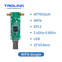 Adaptateur WiFi 6 Bluetooth 5.2 USB3.0 externe personnalisé Dongle MT7921AUN 2.4GHz 574Mbps + 5.8GHz 1200Mbps en stock