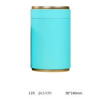 Boîte de rangement ronde en fer blanc 90*H140mm, multicolore, hermétique, pour thé en vrac, matcha, café en poudre