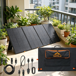 แผงโซลาร์เซลล์พับได้ SIOIN SOLAR สีดำ 400W 4 แผ่น ETFE โซลูชั่นการชาร์จแบบพกพาสำหรับใช้งานกลางแจ้ง - Product Image 5
