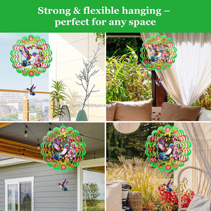 Décoration Suspendue pour Jardin d'Oiseaux : Éolienne 3D en Acier Inoxydable de 12 Pouces avec Sculpture Éolienne à Queue pour Patio - Product Image 5
