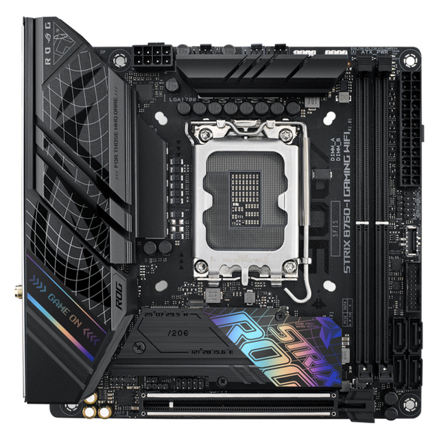 ASUS ROG STRIX B760-I GAMING WIFI Motherboard with 4 X SATA 6Gb/s Ports 64GB DDR5 Memory Supports Intel 13th/12th Gen Processors