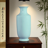 Offre Spéciale Vase En Céramique De Luxe Chinois Ruyao Céladon Vase À La Main En Porcelaine Bleu Ciel En Céramique Art Fleur Vase pour La Décoration De La Maison