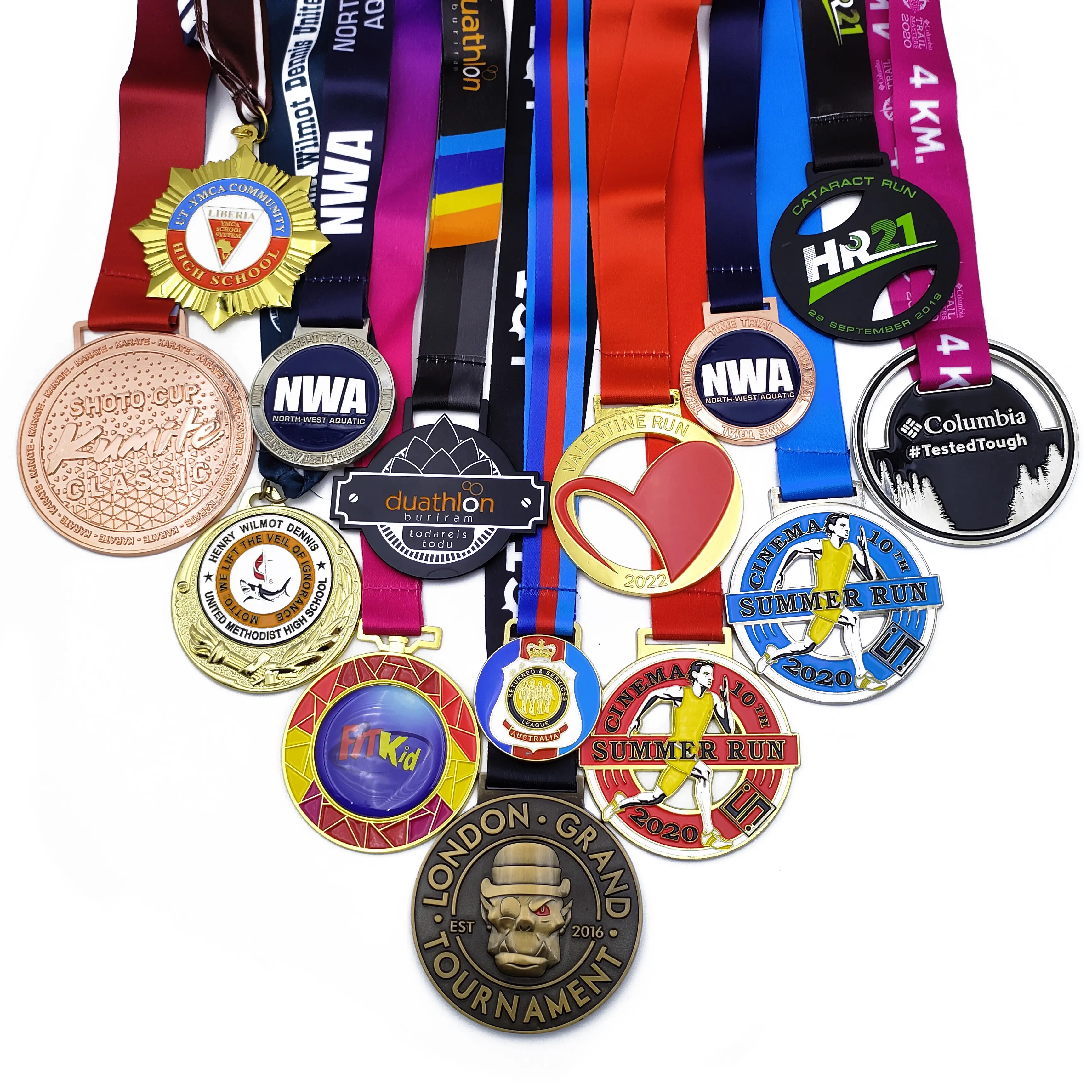Fornecedor Design Graduação Medalhas Medalhão Personalizado Running Sports Metal Zinc Alloy Award Medalhas Medalha Em Branco Lembrança Com Fita