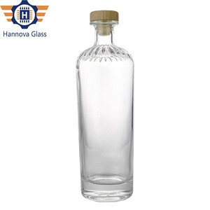 Bottiglia in Vetro Trasparente da 750ml per Liquori con Spalla Incisa e Tappo in Sughero per Gin, <span class=keywords><strong>Whisky</strong></span>, Vodka - Product Image 5