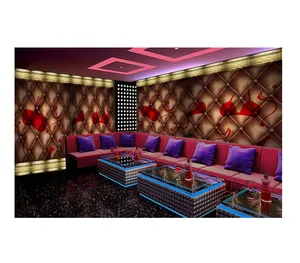 Custom Printing Kain 3D Bar Wallpaper KTV Dinding Mural untuk Club