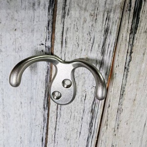 Zinc Alloy Coat <b>Hooks</b> <b>Wall</b> Mounted Rust Resistant Double <b>Hook</b> Hardware Accessories - Product Image 2