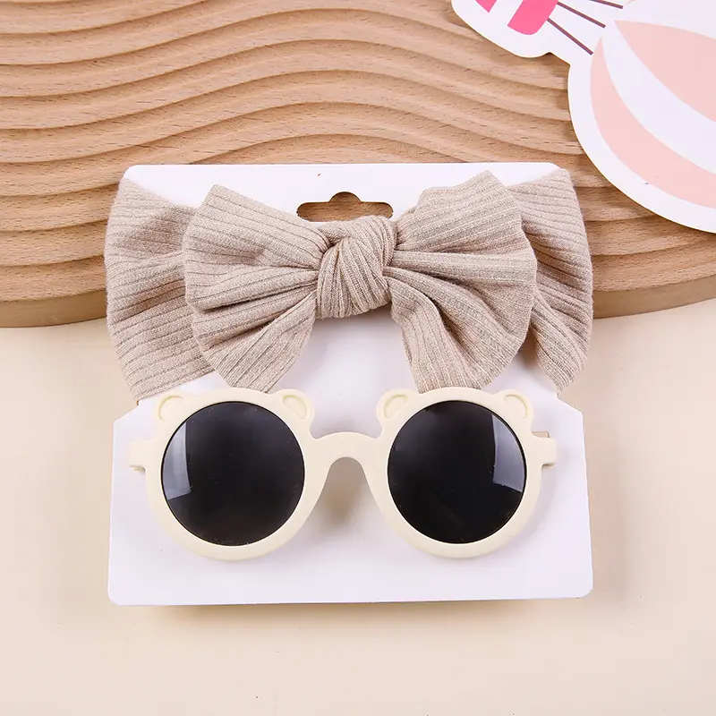 Children'S Sunglasses Fashion Print Knot Sun-Proof Sunglasses For Babies Kids Sun Glasses With Headbands