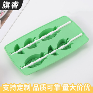 Silicone Ice <b>Cube</b> Mold Pineapple Shape With Stick For Ice Cream And Drinks <b>Light</b> Green - Product Image 4