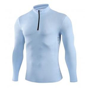 เสื้อยืดแขนยาวพิมพ์ลายสกรีนผ้าไหมผ้าโพลีเอสเตอร์สแปนเด็กซ์มีซิปสำหรับผู้ชาย - Product Image 4