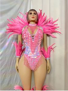 Samba carnaval hecho a mano cuentas mono conjunto de plumas <span class=keywords><strong>para</strong></span> carnaval Festival mono + collar + chal de plumas + pierna de plumas/bandas <span class=keywords><strong>para</strong></span> el brazo - Product Image 4