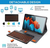 Funda con Teclado Inalámbrico para Tab S7 de 11 Pulgadas con Interfaz USB Tipo C, Compatible con Android/iOS/Tabletas