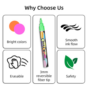 Un segno di gesso di colore arancione cancellabile liquido penna di gesso 3mm punta sottile liquido pennarello di gesso su vetro bianco <span class=keywords><strong>lavagna</strong></span> adesivo - Product Image 6