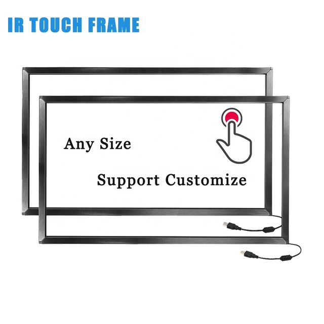 Ir Frame Infrared Touch Screen Frame With Glass Multitouch Kit Overlay Customized Size 19/21/32/43/55/65/98 Inch Multi Points