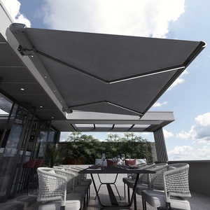 Auvent électrique automatique GULI de qualité supérieure à cassette intégrale en aluminium pour fixation murale – Auvent complet pour extérieur - Product Image 1