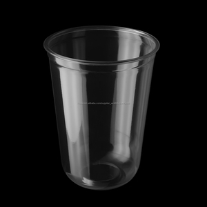 Vaso plástico para malteadas desechable de plástico con tapa de domo de 16oz y 500ml con forma de U - Product Image 2