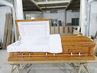 Cercueil en bois massif de style américain et européen, durable, design personnalisable en blanc pour enterrement, fournitures funéraires sur mesure