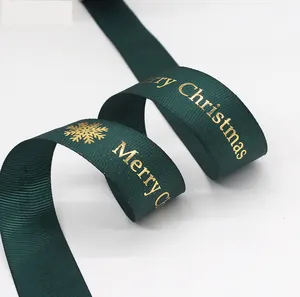 Benutzer definierte gedruckte Logo Geschenk Dekoration Geschenk verpackung grünes Band