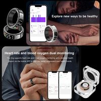 Anneau lumineux intelligent OEM avec télécommande, réveil, surveillance de la santé, suivi sportif, fréquence cardiaque, suivi du sommeil, oxymètre étanche IP68, écran OLED