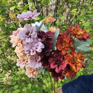 卸売 つつじの花盆栽-人工シャクナゲの花ツツジ盆栽シルクプラスチック花結婚式の家の庭の装飾