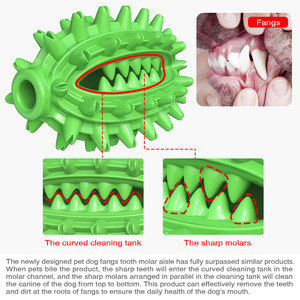 Green Spiky Rubber Chewing <b>Toy</b> for Dogs Teeth Cleaning <b>Interactive</b> Pet <b>Toy</b> Solid Design - Product Image 3