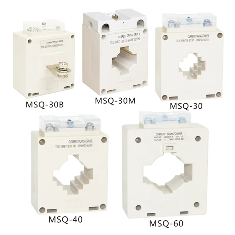 Msq 1 transformador de corrente interno de trilho, transformador de corrente com tensão avaliada 50/60hz para condutor redondo, 100a/5a 200a/5a 600a/5a 2000a/5a 660v