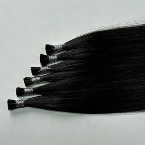 Extensions de cheveux brésiliens Remy I-Tips, double épaisseur, kératine, pointe plate, trame simple, vierges, pour fusion en gros - Product Image 3