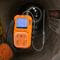Détecteur de gaz portable professionnel HIREP 4 en 1 avec sonde H2S O2 CO NH3 LEL pour la sécurité des espaces confinés OEM