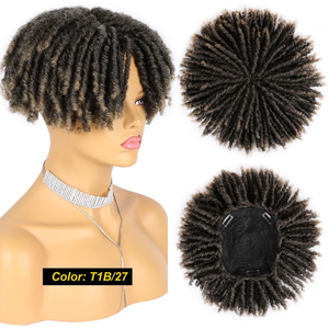 Precio barato máquina de <span class=keywords><strong>pelo</strong></span> sintético hueco africano rastas tupé rastas pelucas para hombres tupé pelucas rizadas cortas - Product Image 5