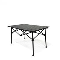 Polar Everest Outdoor Funiture Table de camping pliante portable noire en aluminium pliable