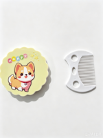 Miroir compact pliable avec peigne, motif animal de dessin animé mignon, miroir de maquillage portable de poche pour filles, étudiantes, cadeau de voyage