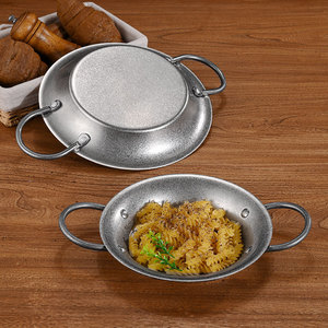 Ustensiles de cuisine créatifs Style industriel rétro double oreille Assiette de fruits de mer espagnole <span class=keywords><strong>Casserole</strong></span> de homard Ménage marmite sèche en acier inoxydable - Product Image 3