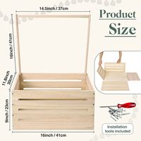 Armoire-Caisse en Bois pour Fête Prénatale, Panier de Fête Prénatale avec Poignée, Coffre de Rangement