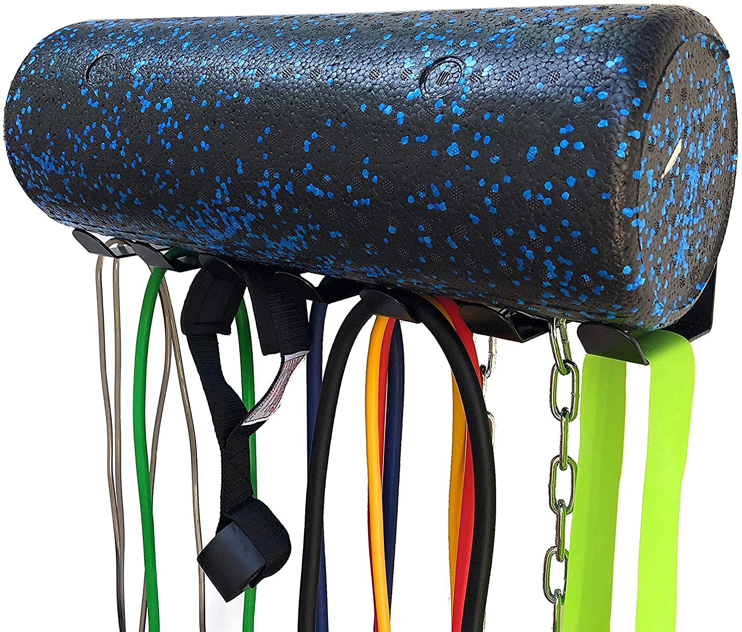 Gym Belt Double Circle Gym Rack Organizer With 12 Hooks, Multi