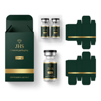 Flacon en verre personnalisé de luxe premium 5ml 3ml 10ml 4ml avec logo de marque, inserts pour flacons, boîte de rangement double pour peptides
