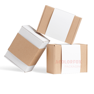 Hộp Gói Vận Chuyển Trang Sức Màu Nâu Gợn Sóng Tùy Chỉnh Hộp Bưu Phẩm Phân Hủy Sinh Học Có Tay Áo - Product Image 3