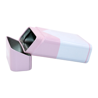 Boîte en métal rectangulaire rose personnalisée, résistante aux enfants, pour le stockage du tabac et des herbes, avec couvercle à charnière, boîte en étain CR durable