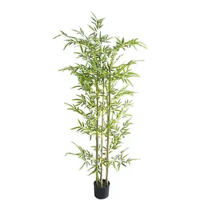 China Wholesale New Arrival Inexpensive Ornamental Artificial Bamboo Plant Golden Bamboo in Pot