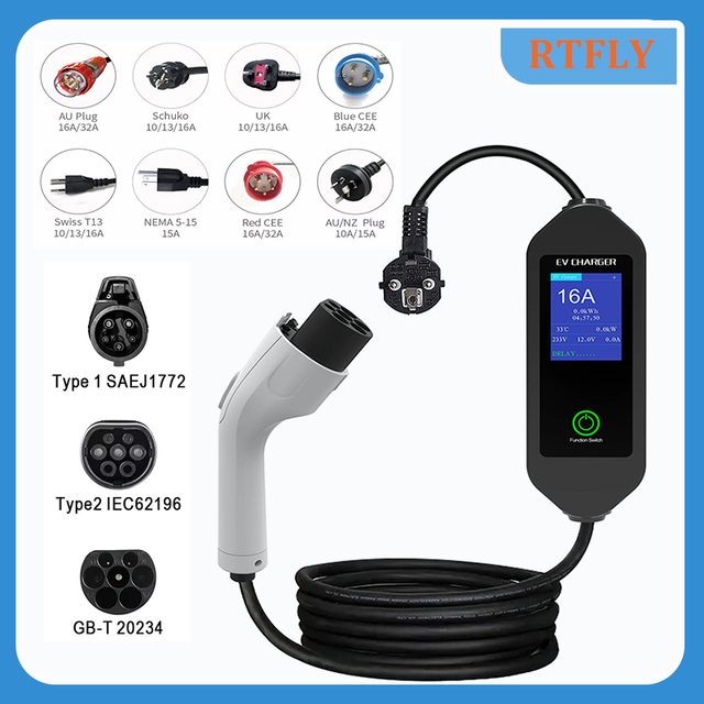 Hot Sale 3.5KW Portable EV Charging Station GBT Type 2 Electric Vehicle Charging Cable with 16A Output New Condition