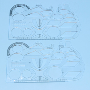 Juego de reglas de dibujo multifuncionales, herramienta geométrica transparente para estudiantes de matemáticas, uso escolar - Product Image 3