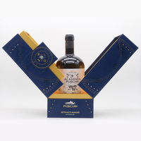 Boîte cadeau de luxe magnétique pour bouteilles de vin et de whisky, avec logo personnalisé, en carton rigide, toucher doux, estampage à chaud or, pour l'emballage d'alcool