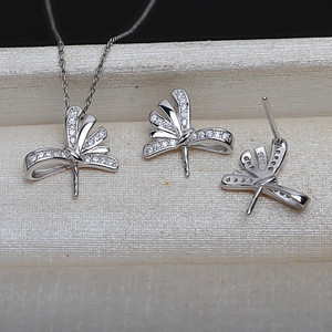 Wenchi Argent S925 Petites Perles Accessoires DIY pour Femme Boucles d'Oreilles Vides Fleur Tendance pour Demande en Mariage 1016 Ensembles de Bijoux de Mode Chine - Product Image 1