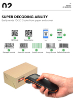 Syble Nouveauté XB-M82 Lecteur de codes-barres portable 1D 2D Bluetooth Mini Portable BT & 2.4G Sans fil avec écran d'affichage