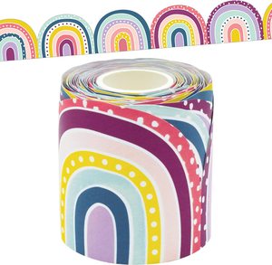 Pegatinas de tablero de colores borde embellecedor rayas boletín bordes pegatinas autoadhesivo pizarra borde para el aula - Product Image 2