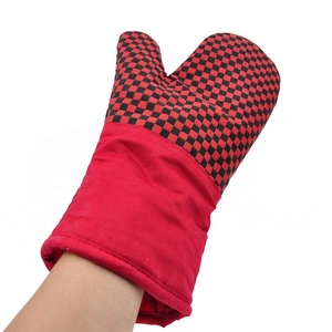 OEM puro algodón silicona horno Mit antideslizante y resistente al calor personalizado impreso guantes de horno - Product Image 1