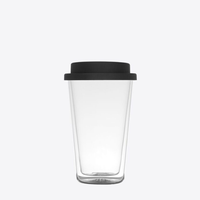 Tasse à café et à eau isolée en verre borosilicate double couche avec couvercle, usage domestique, style américain, haute température