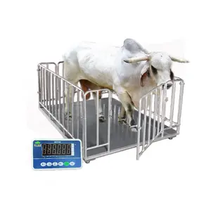Farm Use Steel Fence Pig Weighing Scale 1ton 2ton 3ton LCD Display OEM Customizable Livestock Floor Scale