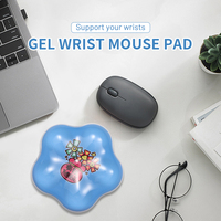 Tapis de souris en gel transparent en forme d'étoile à cinq branches avec repose-poignet, design personnalisé, résistant à l'eau, pour la maison et le bureau