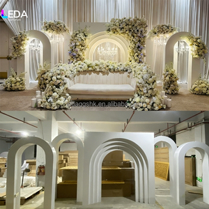 ฉากหลังงานแต่งงานแบบโค้ง 3 มิติ พร้อมขาตั้งตกแต่งเวที ฉากหลังสีขาวทำจาก PVC - Product Image 3